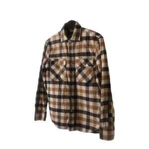 Banana Republic Standard Fit Shirt Brown Checkered Pattern Buttonup Long Sleeve